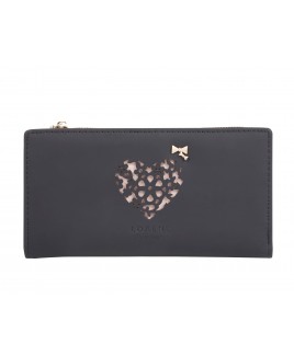 Lorenz RFID Protected Long Purse Wallet Heart Detailing 